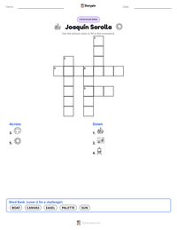 Joaquín Sorolla printable worksheet preview