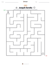 Joaquín Sorolla printable worksheet preview
