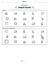 Joaquín Sorolla printable worksheet preview