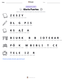 Podgląd drukowalnego arkusza ćwiczeń Gloria Fuertes