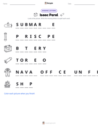 Isaac Peral printable worksheet preview