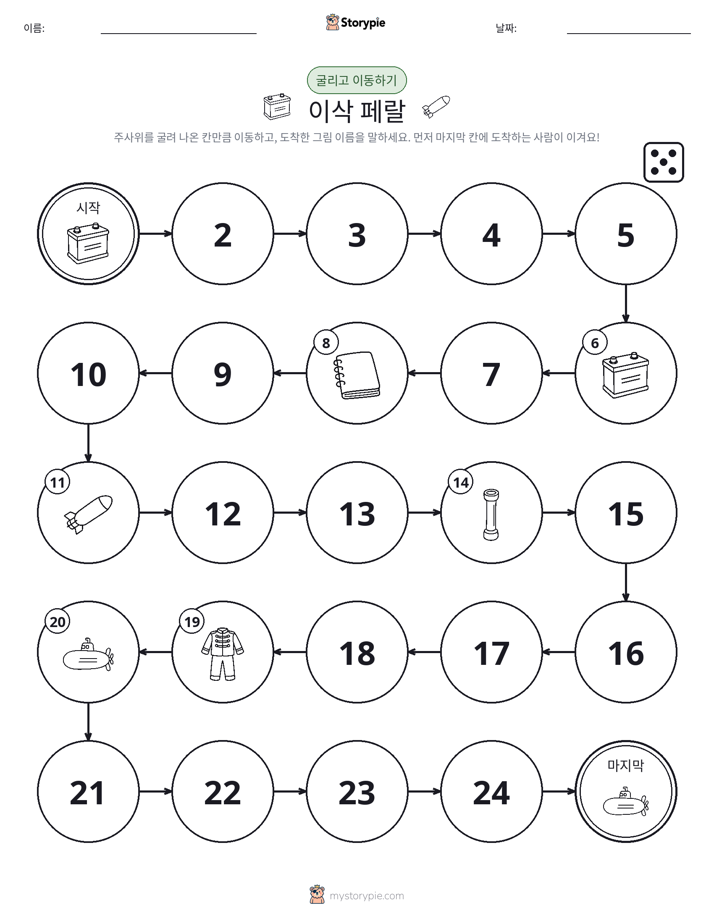 주사위 굴리고 이동하기 게임