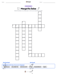 Margarita Salas afdrukbare werkblad voorbeeld