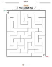 Margarita Salas afdrukbare werkblad voorbeeld