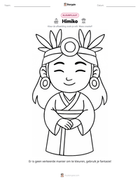 Himiko afdrukbare werkblad voorbeeld