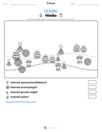 Himiko afdrukbare werkblad voorbeeld