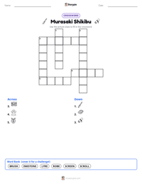 Murasaki Shikibu printable worksheet preview