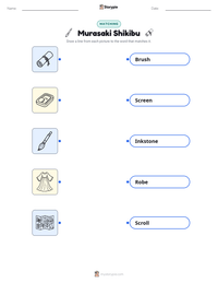 Murasaki Shikibu printable worksheet preview