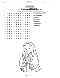Vista previa de la hoja de trabajo imprimible de Murasaki Shikibu