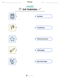 Vista previa de la hoja de trabajo imprimible de Inō Tadataka