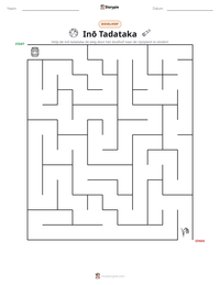 Inō Tadataka afdrukbare werkblad voorbeeld