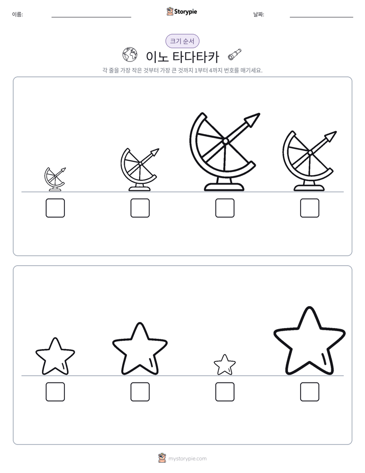 크기 순서