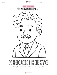 Vista previa de la hoja de trabajo imprimible de Noguchi Hideyo