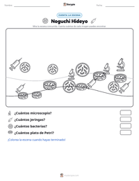 Vista previa de la hoja de trabajo imprimible de Noguchi Hideyo