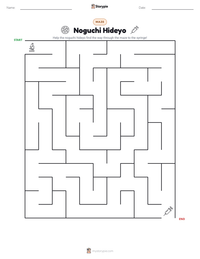 Noguchi Hideyo printable worksheet preview