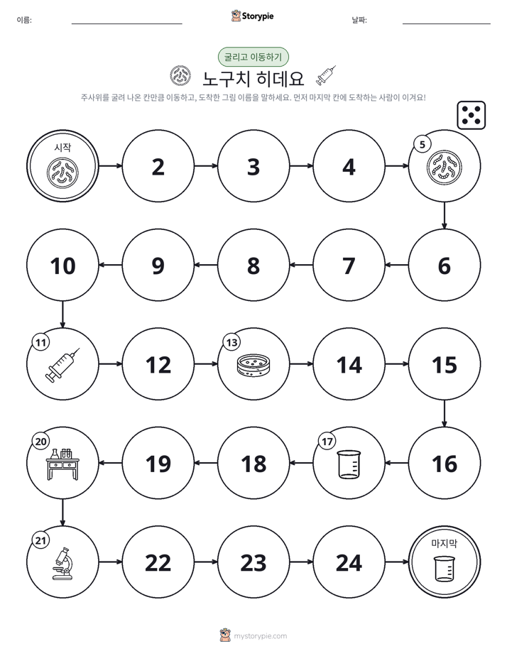 주사위 굴리고 이동하기 게임