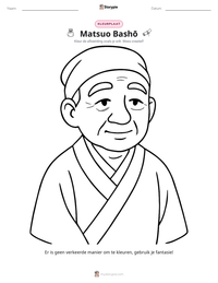 Matsuo Bashō afdrukbare werkblad voorbeeld