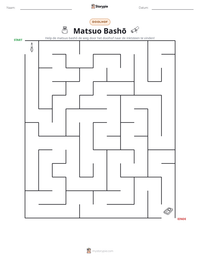 Matsuo Bashō afdrukbare werkblad voorbeeld
