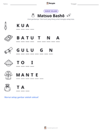 Prabaca lembar kerja cetak Matsuo Bashō