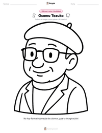 Vista previa de la hoja de trabajo imprimible de Osamu Tezuka