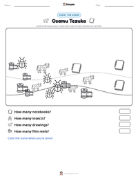 Osamu Tezuka printable worksheet preview