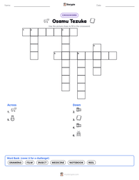 Osamu Tezuka printable worksheet preview