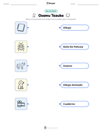 Vista previa de la hoja de trabajo imprimible de Osamu Tezuka