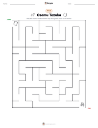Osamu Tezuka printable worksheet preview