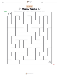 Aperçu de la feuille de travail imprimable Osamu Tezuka