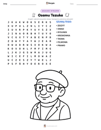 Podgląd drukowalnego arkusza ćwiczeń Osamu Tezuka