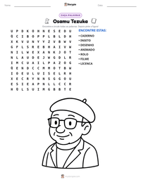 Prévia da folha de atividades imprimível Osamu Tezuka