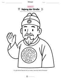 Sejong der Große druckbare Arbeitsblatt Vorschau