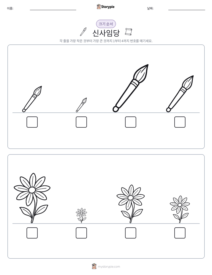 크기 순서
