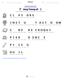 Aperçu de la feuille de travail imprimable Jang Yeong-sil