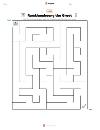 Ramkhamhaeng the Great printable worksheet preview