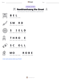 Ramkhamhaeng the Great printable worksheet preview