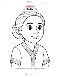 Kartini yazdırılabilir çalışma sayfası önizlemesi