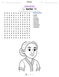 Aperçu de la feuille de travail imprimable Kartini
