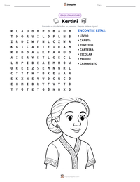 Prévia da folha de atividades imprimível Kartini