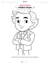 Vista previa de la hoja de trabajo imprimible de Frédéric Chopin