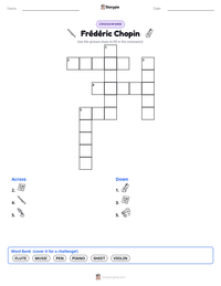 Frédéric Chopin printable worksheet preview