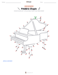 Vista previa de la hoja de trabajo imprimible de Frédéric Chopin