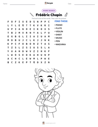 Frédéric Chopin printable worksheet preview