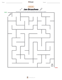 Jan Brzechwa afdrukbare werkblad voorbeeld
