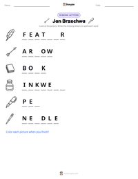 Jan Brzechwa printable worksheet preview