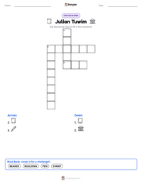 Julian Tuwim printable worksheet preview