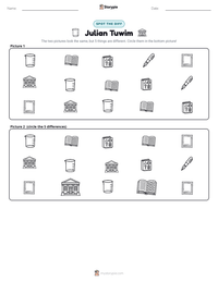 Julian Tuwim printable worksheet preview