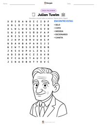 Prévia da folha de atividades imprimível Julian Tuwim