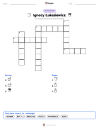 Ignacy Łukasiewicz printable worksheet preview
