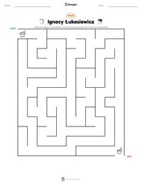 Ignacy Łukasiewicz printable worksheet preview